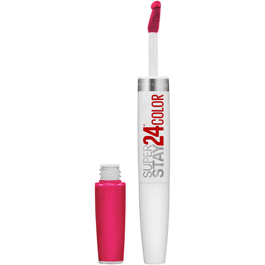MAYBELLINE front packaging showing crisp magenta and 2‑step system benefits