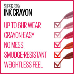 Maybelline crayon next to ruler showing compact size and travel benefit