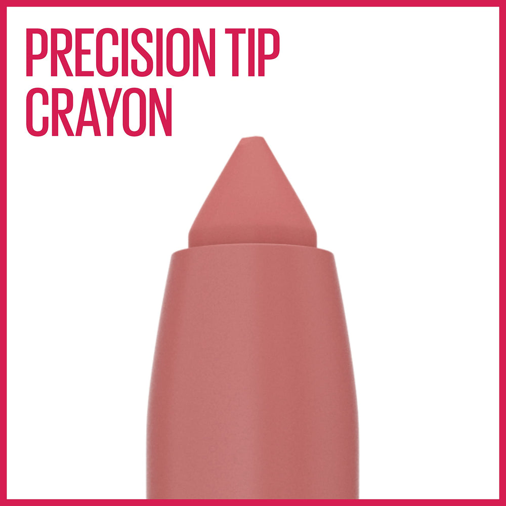 MAYBELLINE texture swipe showing matte pigment payoff and smooth glide