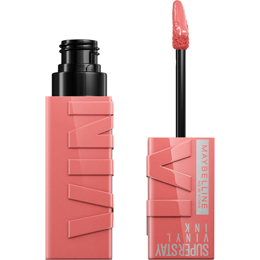 Maybelline front packaging showing Charmed pink, clear branding and compact size benefit