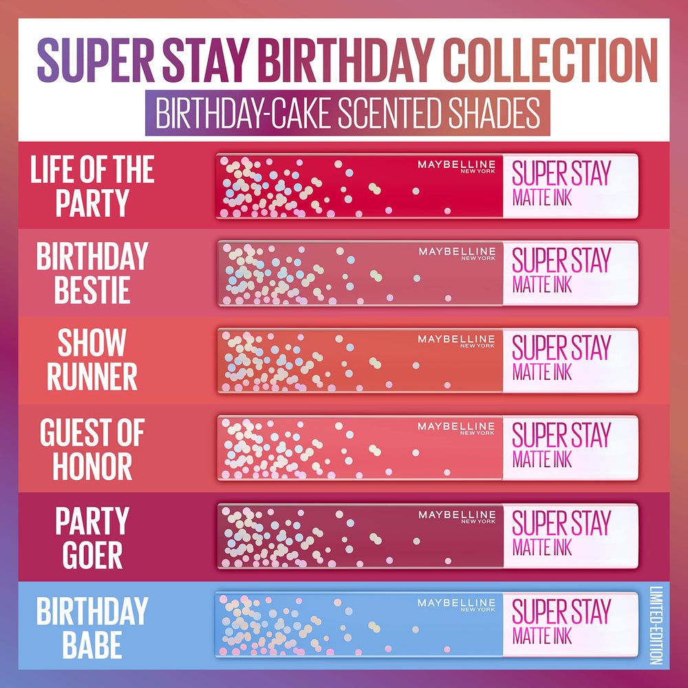 MAYBELLINE lipstick tube label detail highlighting limited edition scent benefit