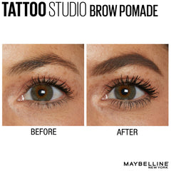 MAYBELLINE before and after brows illustrating fuller, sculpted results