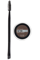 Maybelline TattooStudio pomade front packaging showing product and shade for reliable definition