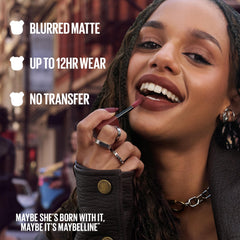 Maybelline texture swipe of tint highlighting buildable matte finish