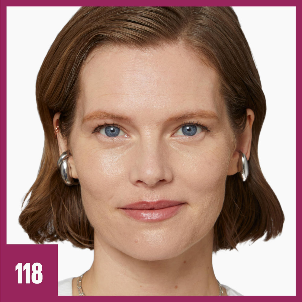 Maybelline foundation texture swiped on skin demonstrating smooth, moisturizing finish