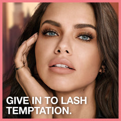Maybelline Total Temptation lashes before and after demonstrating fuller, separated lash benefit