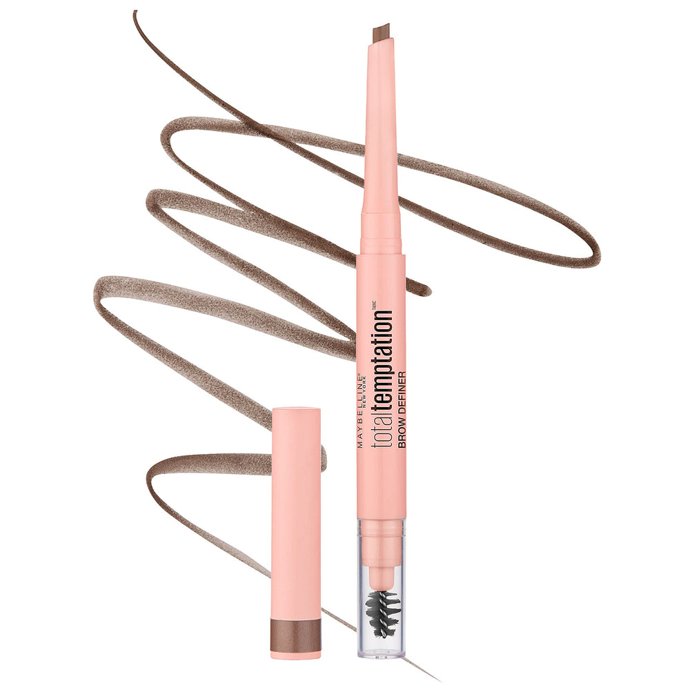Maybelline Total Temptation pencil front view showing compact design and label benefit