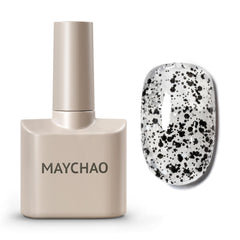 MAYCHAO front bottle showing black eggshell glitter polish and brand for clear identification