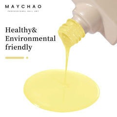 MAYCHAO brush stroke of pastel yellow showing opacity and smooth application benefits