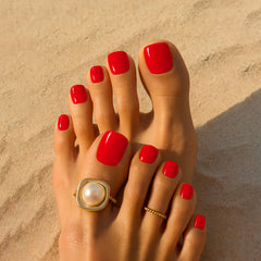MAYCHAO neon red gel on manicured hands in lifestyle scene showing bold style benefit