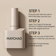 MAYCHAO bottle label detail highlighting 9-toxin-free formulation benefits