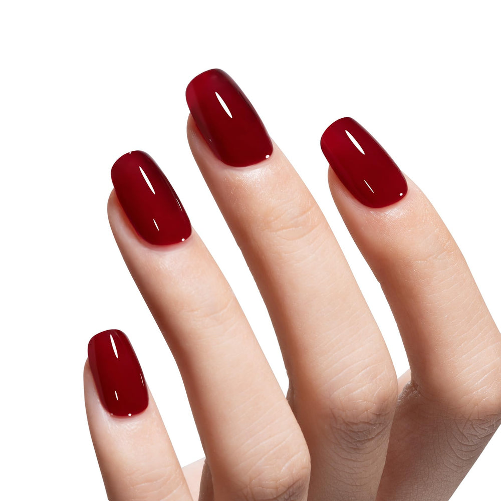 MAYCHAO nail swatches on tips illustrating buildable color benefit