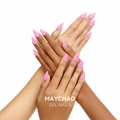 MAYCHAO close-up of glossy nail surface texture, shows high-shine durable finish