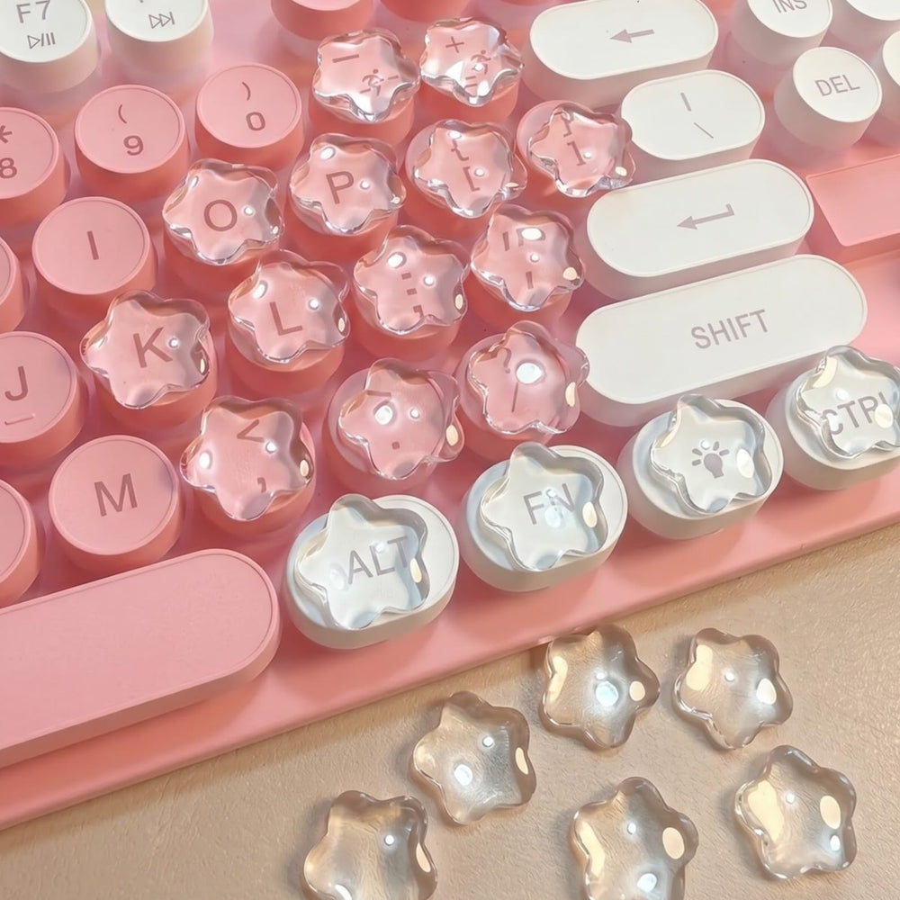 MayeBridge front packaging showing flower keycaps and benefits