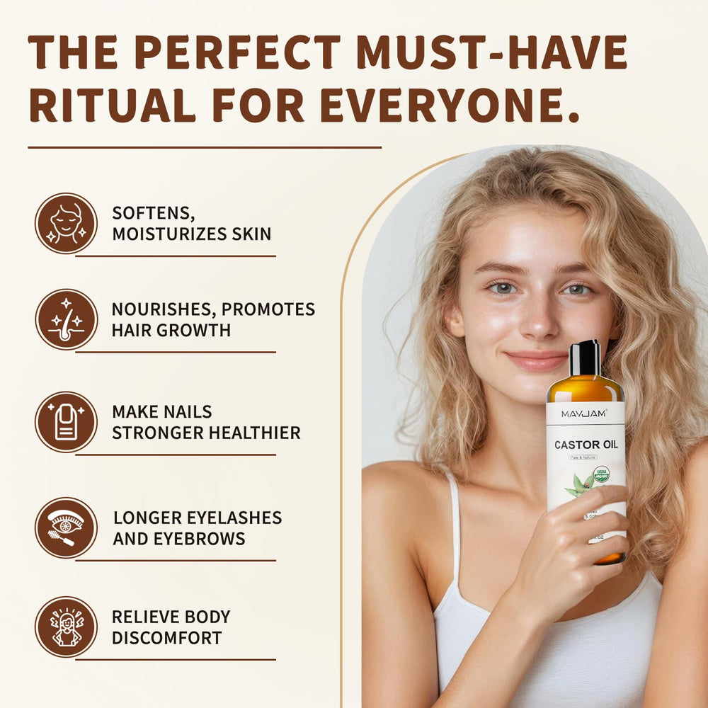 MAYJAM label close-up highlighting USDA organic certification and pure ingredients benefit
