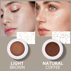 MAYKOO freckle pen shades swatches on arm showing four tones to match skin colors