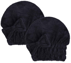 MAYOUTH front view black turban cap showing snug fit and fast drying benefit