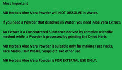 Bathroom countertop scene with MB Herbals aloe powder used in a homemade face mask promoting natural care
