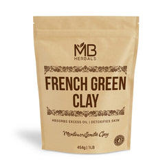 MB Herbals front pouch showing 1 lb clay and clear branding with product benefit