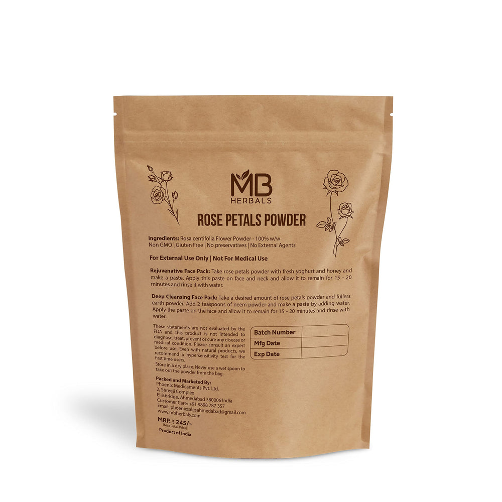 MB Herbals rose powder mixed into a creamy face pack paste, demonstrates easy application benefit