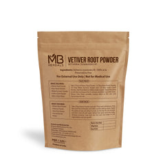 MB Herbals vetiver powder texture close-up highlighting fine grind and easy blending