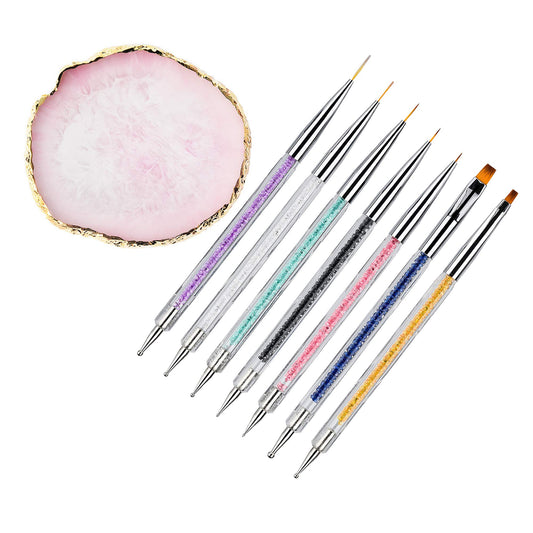 Mcduyant front view of full brush set and palette showcasing tool variety and convenience