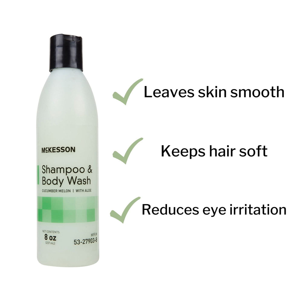 McKesson being used in shower to cleanse hair and body gently