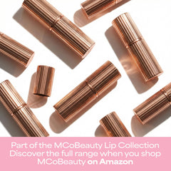 MCoBeauty Rose Saturn applied to lips showing buildable color and comfort