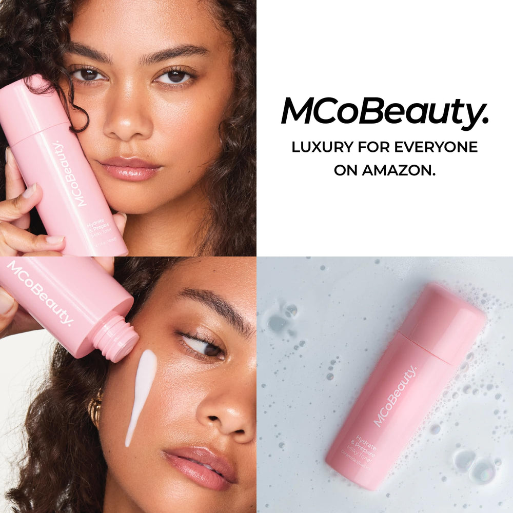 MCoBeauty styled on bathroom shelf showing how it fits into routines