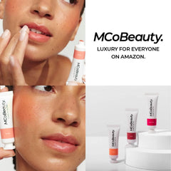 MCoBeauty paired with gloss showing layering options and dimensional shine