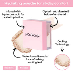 MCoBeauty finely milled powder texture close-up for smooth blur effect