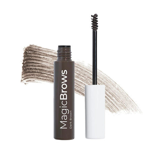 MCoBeauty Magic Brows front tube showing product and shade benefits