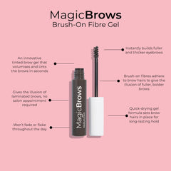 MCoBeauty Magic Brows gel texture swatch showing fiber volume