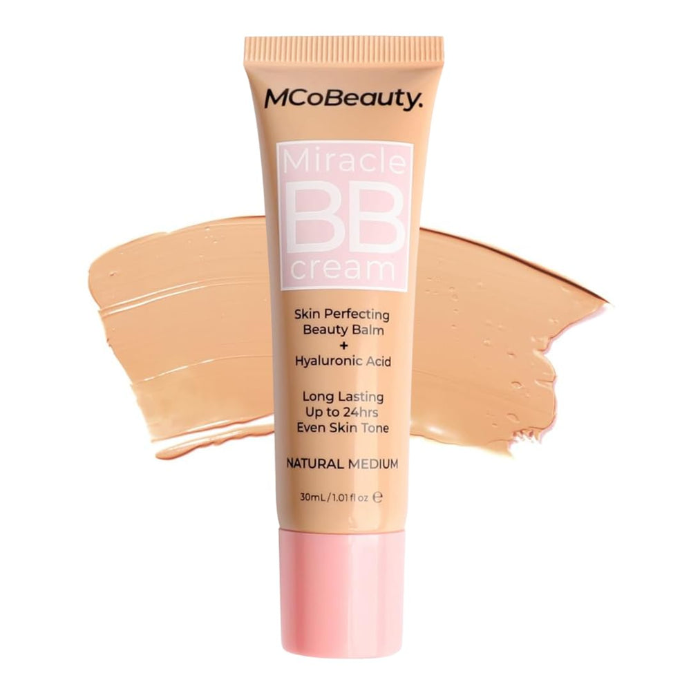 MCoBeauty front packaging showing Medium Beige tube and product name, ready to use
