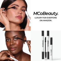 MCoBeauty XtendLash before and after comparison revealing dramatic length and no clumps