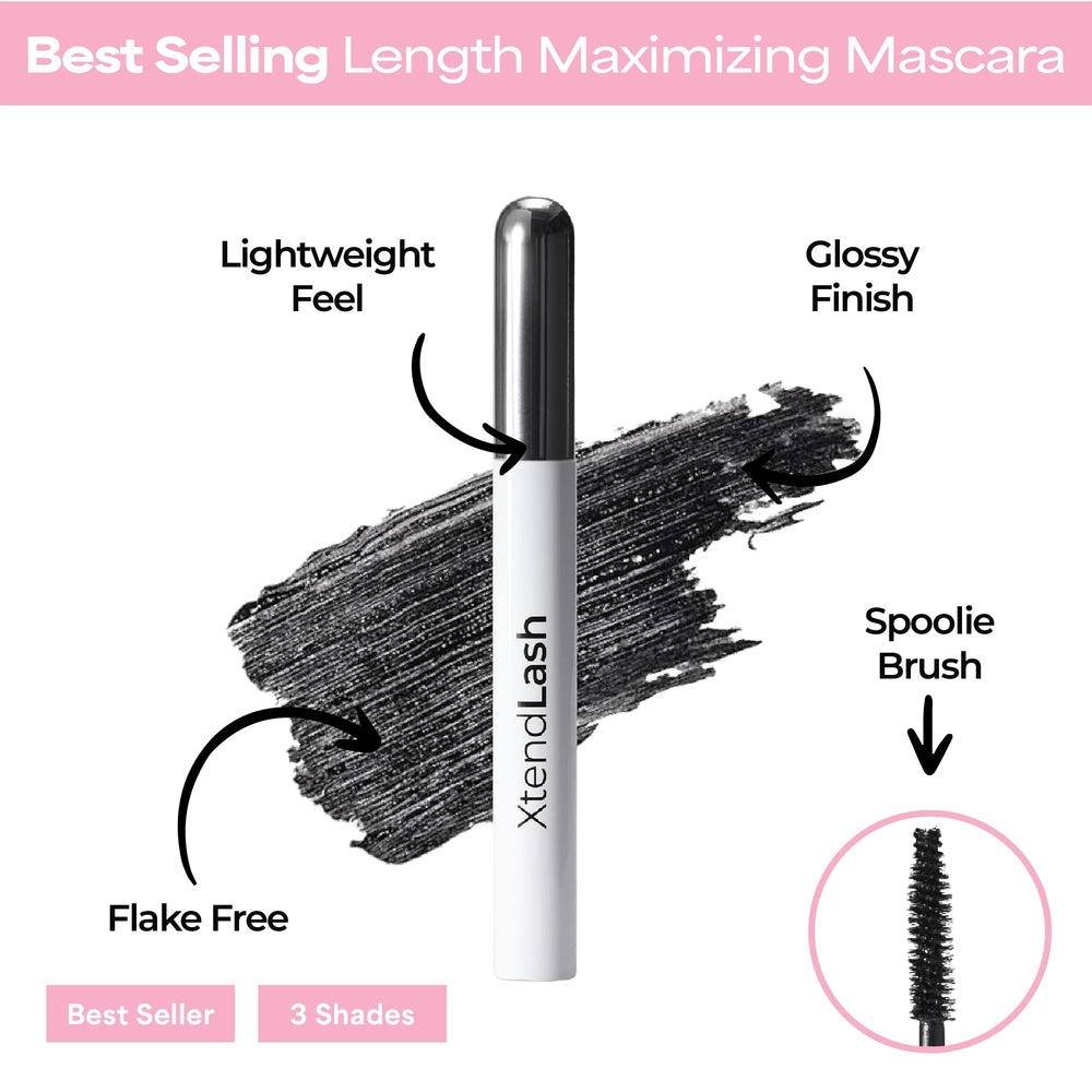 MCoBeauty XtendLash glossy formula swipe showing smooth texture and buildable pigment
