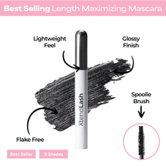 MCoBeauty XtendLash glossy formula swipe showing smooth texture and buildable pigment