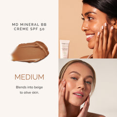 MDSolarSciences swatches of four shades showing blendable coverage options