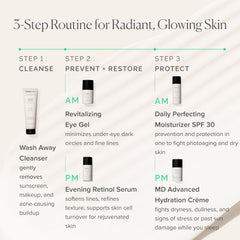 MDSolarSciences before and after application showing smoother luminous skin