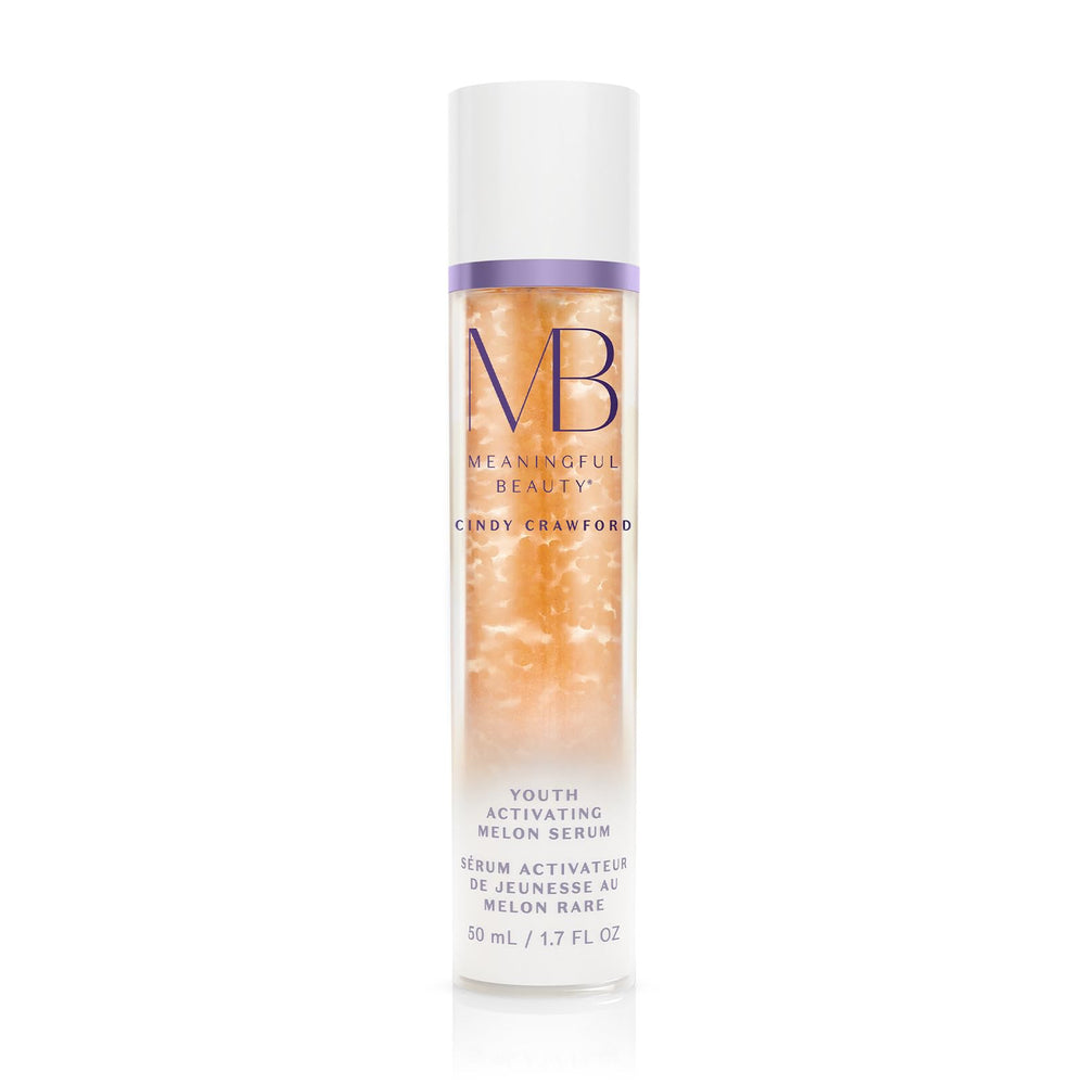 Meaningful Beauty front pump bottle showing sleek packaging and travel size benefit