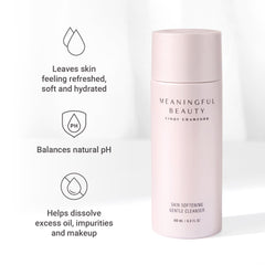 Meaningful Beauty creamy texture close-up illustrating silky glide and gentle makeup removal