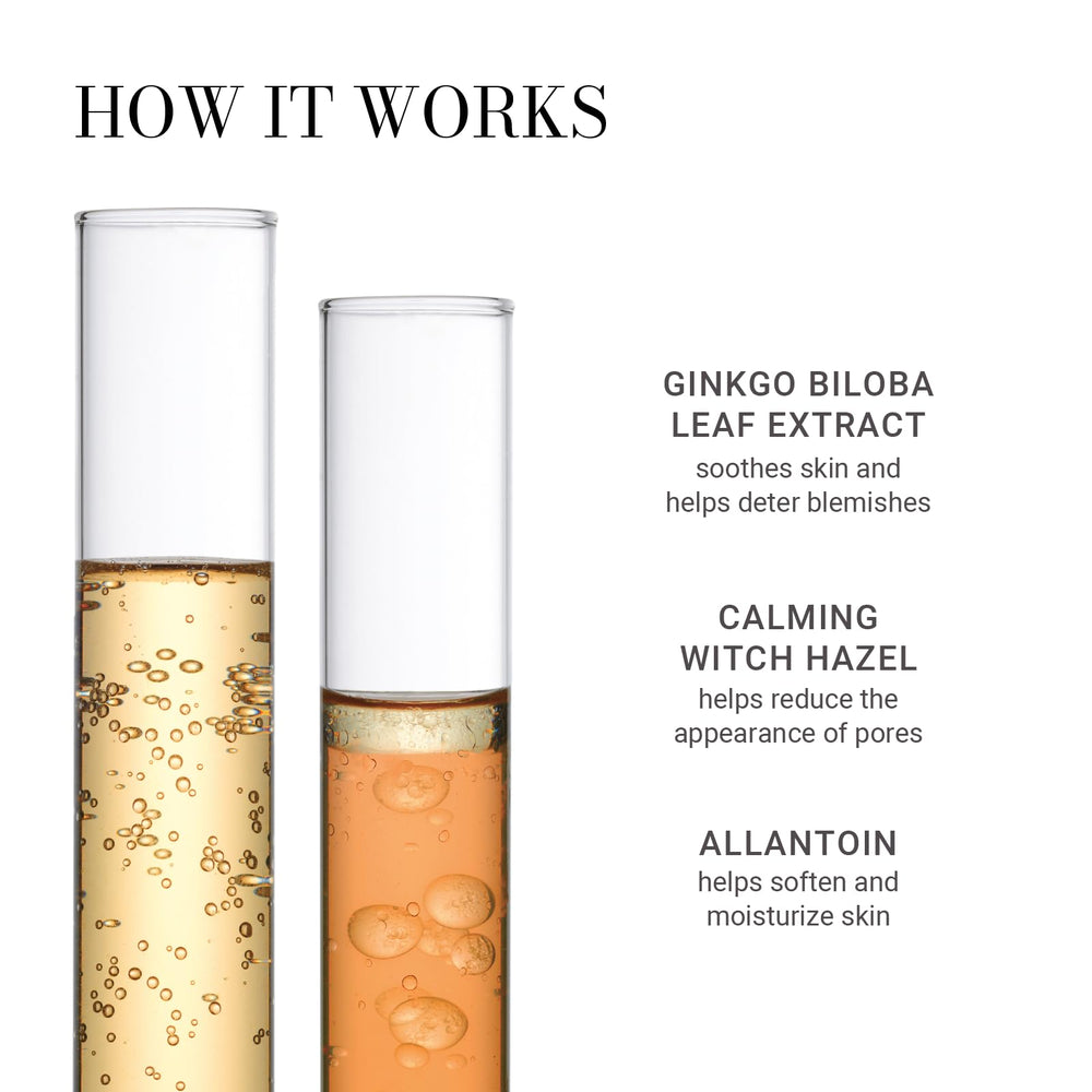 Meaningful Beauty toner applied with cotton pad demonstrating gentle cleansing benefit