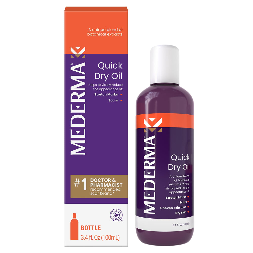 Mederma front packaging showing bottle and product name for clear identification and trust