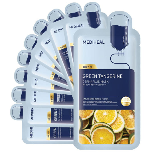 MEDIHEAL pack front showing 10-count box and branding, highlights daily tone-up benefit