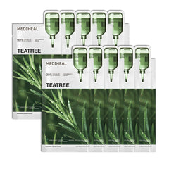 MEDIHEAL front packaging showing 10-piece teatree mask for calming skin