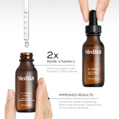 Medik8 bottle next to ruler for size comparison and travel-friendly convenience