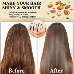 MediVuse before and after split ends comparison showing reduced breakage benefit