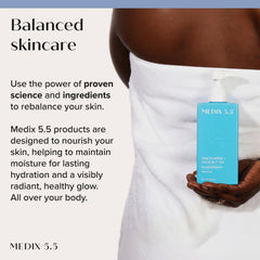 Medix 5.5 applying lotion to elbow for targeted hydration benefit