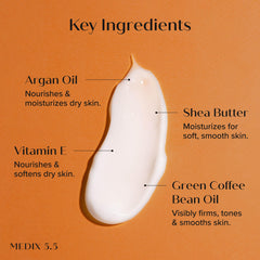 Medix 5.5 ingredients flatlay with argan kernels and botanicals showcasing natural actives