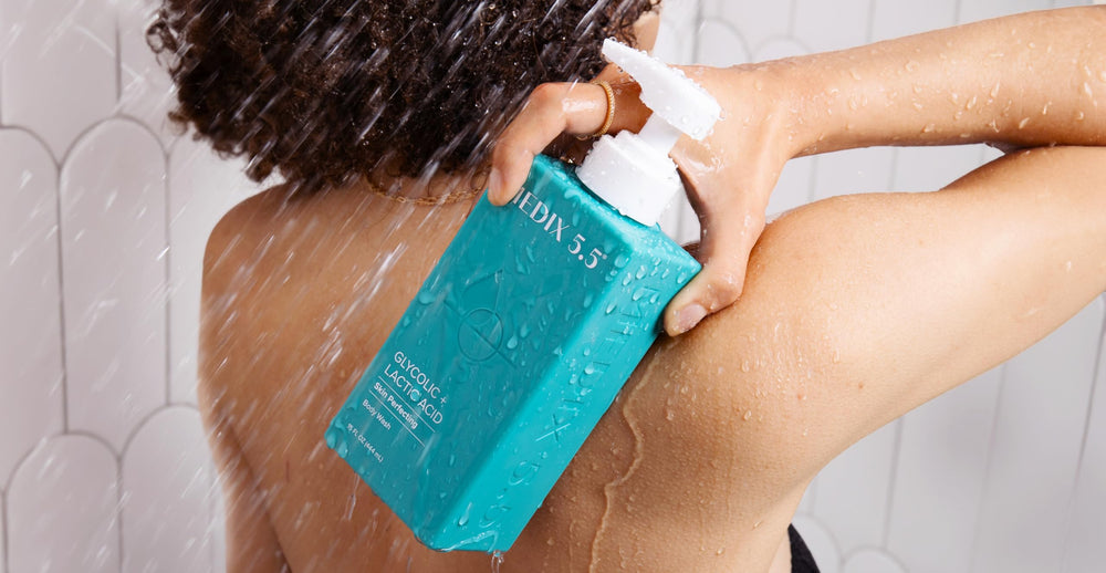 Medix 5.5 on bathroom vanity lifestyle shot conveying routine use benefits